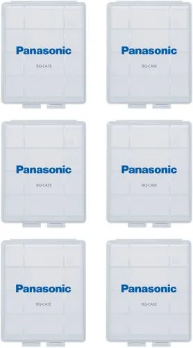 Panasonic BQ-CASE6SA Battery Storage Cases with 4AA or 5AAA Battery Capacity, 6 Pack