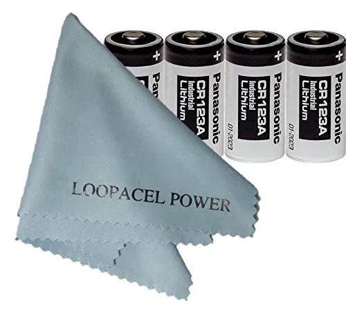 Panasonic Industrial CR123A 123A 123 3V Lithium 4 Batteries with Cloth
