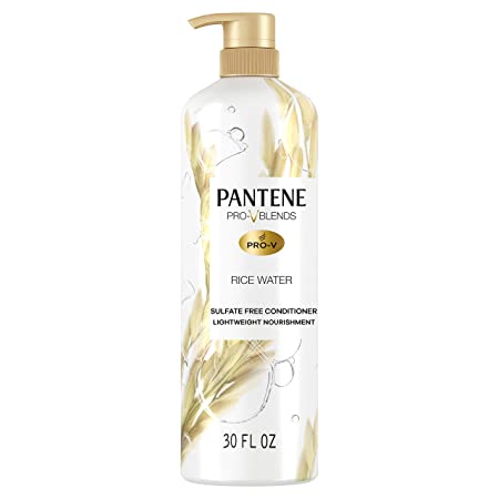 Pantene Conditioner, with Rice Water, Protects Natural Hair Growth, Volumizing, for Women, Nutrient Infused with Vitamin B5, Pro-V Blends, 30.0 oz