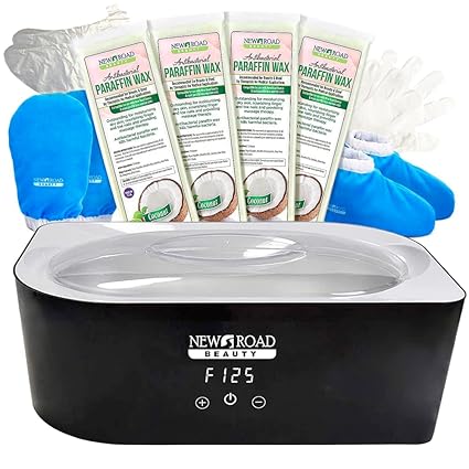 Paraffin Wax Machine for Hand and Feet, Paraffin Wax Kit, Quick Heating Touch Screen Paraffin Bath, Blue Terry-Cloth Mitts and Booties, Paraffin Wax for Arthritis, 4-Pack Coconut