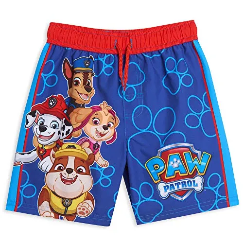 Paw Patrol Nickelodeon Chase Marshall Rubble Skye Toddler Boys Swim Trunks Blue 4T