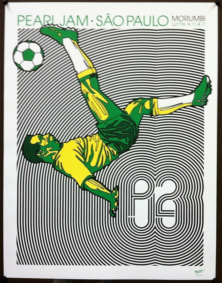 PEARL JAM November 4, 2011 Sao Paulo Brazil Concert Poster By AMES BROS.