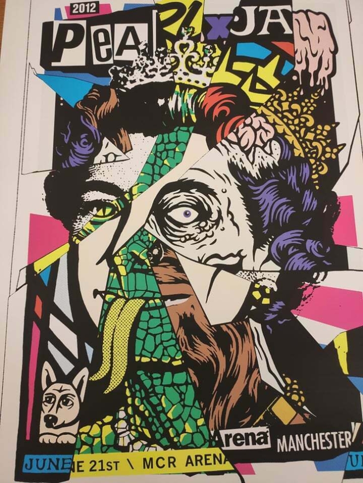 Pearl Jam Poster Manchester 2012 Ames Bros & Shawn Wolf See original listing