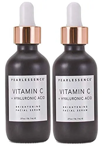 Pearlessence Brightening Facial Serum Duo, Vitamin C and Hyaluronic Acid, 2 fl oz (2 Pack)