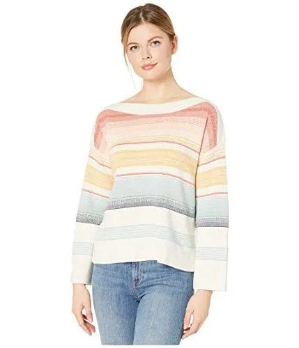 Pendleton Horizon Cotton Stripe Sweater Chili Multi LG (US 12-14)