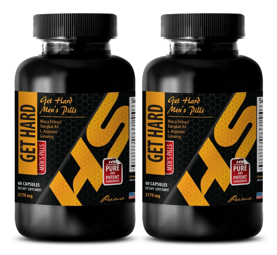 performance enhancer Pills for Men - GET HARD 2170mg - booster 2 Bottle 120 Caps