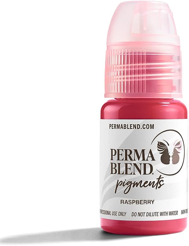 Perma Blend Permanent Makeup for Lips, Used for All Permanent Makeup Procedures, Professional Cosmetic Pigment - Raspberry, 0.5 oz