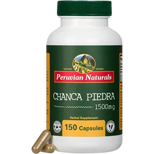 Peruvian Naturals Chanca Piedra Capsules âStone Breakerâ â Kidney Stone Support Supplement - Pack of 150-1500mg Vegan Pills, 100% Natural Chancapiedra Grown in Peru â Rock Crusher, Dissolver Remover