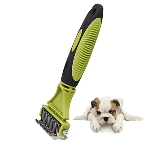 Petneer Dog Brush and Cat Brush - 2 Sided Pet Grooming Tool for Deshedding, Mats & Tangles Removing - No More Nasty Shedding and Flying Hair