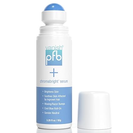 PFB Vanish Razor Bump Stopper - Roll On Skin Care Treatment with Chromabright - Razor Burn Treatment, Dark Spots Remover, Ingrown Hair Treatment, 2-in-1 Skin Care for Face, Body & Intimate Areas 93g