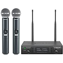 Phenyx Pro PTU-71A Dual Handheld UHF Wireless Microphone System with 2x100 channels