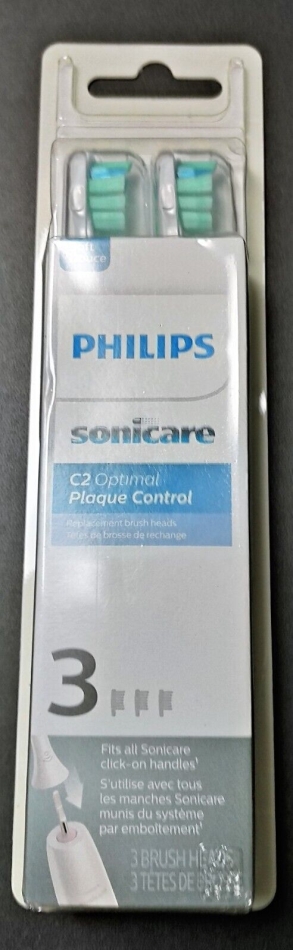 Philips Sonicare C2 Optimal Plaque Control Tooth Brush Replacement Heads 3pk