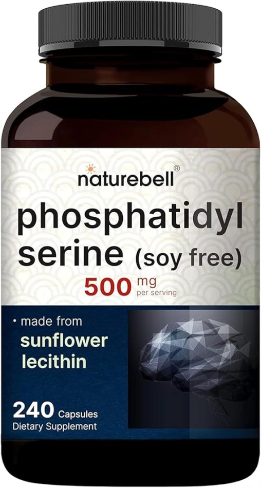 PhosphatidylSerine 400mg Per Serving, 180 Capsules, No Soy, Phosphatidylserine Supplement from Sunflower Lecithin, Supports Cognitive Health and Brain Function, Phosphatidylserine Matrix, Non-GMO