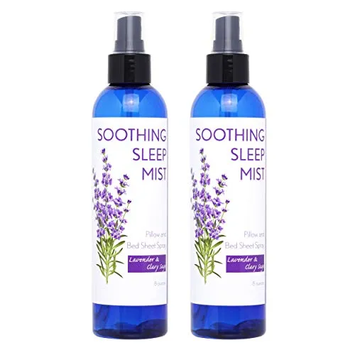 Pillow Spray and Linen Spray. Sleep Mist For Night Time Insomnia and Restful Sleep. Lavender Scented Options in 8 Ounce Bottles. 2 Lavender Pillow Sachets Included.