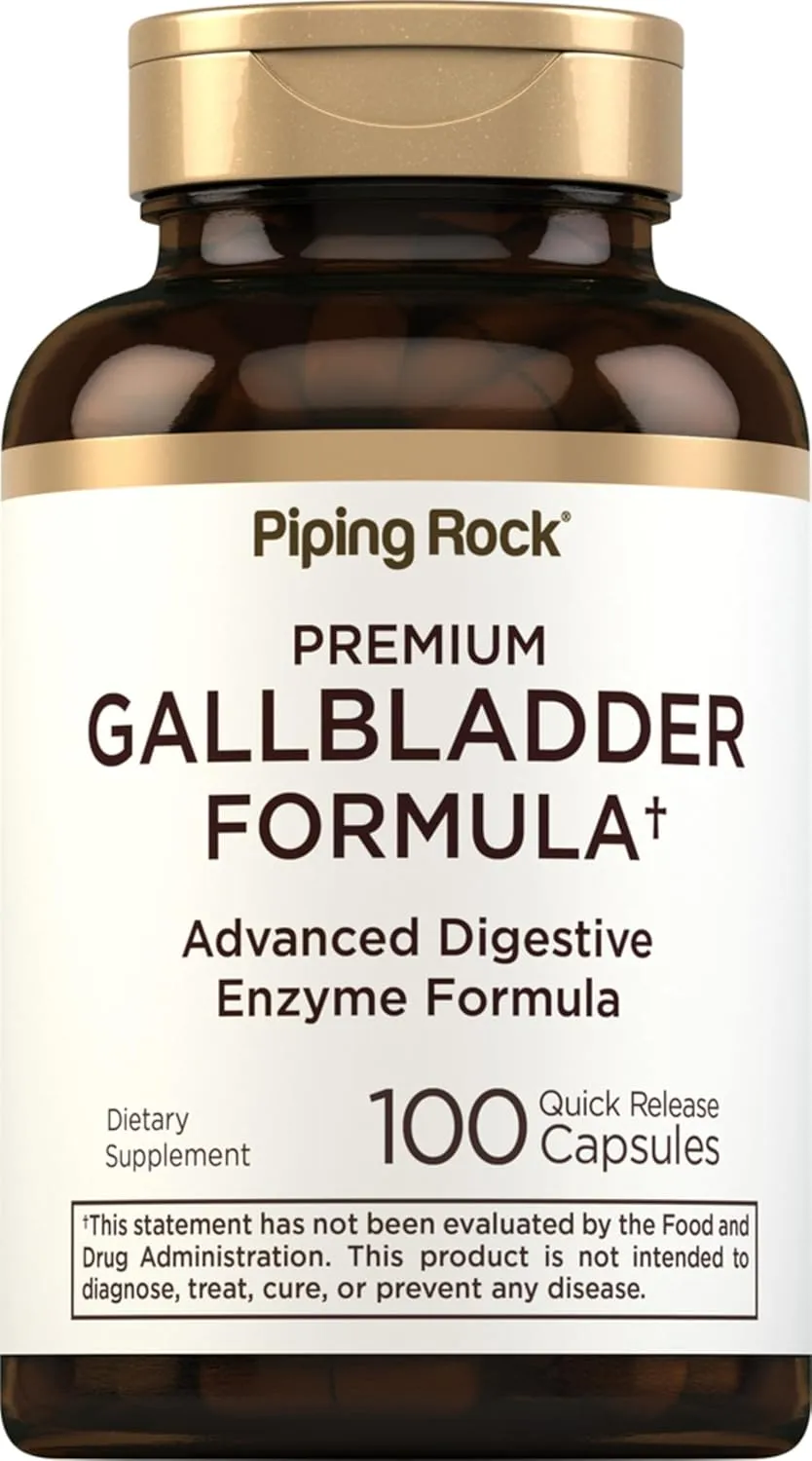 Piping Rock Gallbladder Supplement | 100 Capsules | Advanced Digestive Enzyme Complete Formula for Men & Women | Non-GMO & Gluten Free