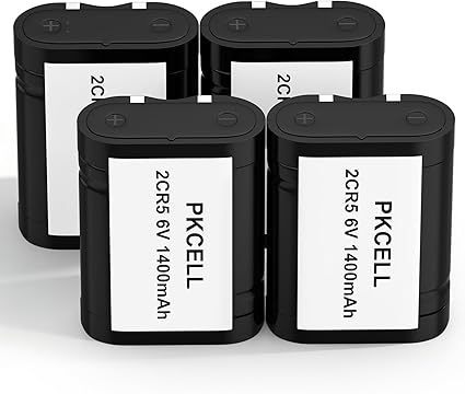 PKCELL 2CR5 Lithium Battery 4-Pack, 6V 1400mAh Lithium Photo Battery Replacement for 2CR5M 5032LC DL245 EL2CR5 KL2CR5 RL2CR5