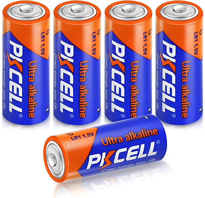 PKCELL 5 Counts 1.5V LR1/MN9100/E90/N Size Alkaline Batteries, Leak-Proof Batteries, High Performance and Powerful Batteries, Suitable for All Kinds of Electronic Equipment