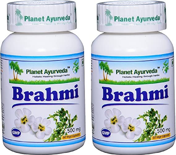 Planet Ayurveda Brahmi, 500mg Veg Capsules - 2 Bottles