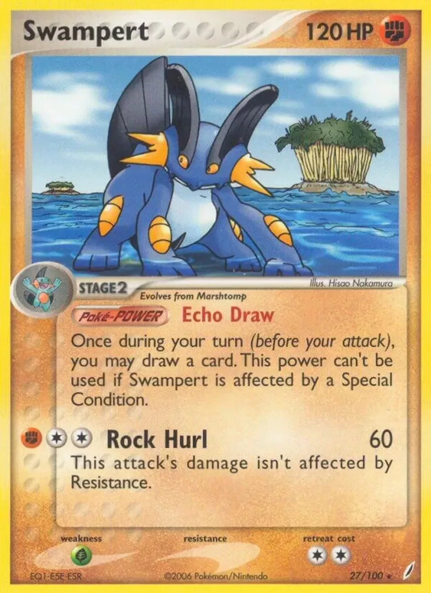 Pokemon TCG - 1x MP (Non-Foil) Swampert - Crystal Guardians (27/100) x1