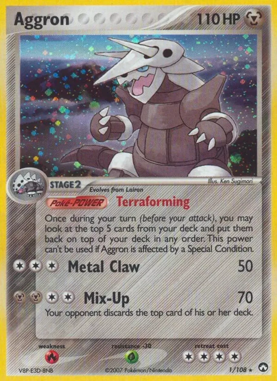 Pokemon TCG - 1x SP (Holofoil) Aggron - Power Keepers (1/108) x1
