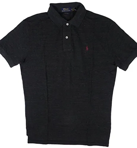 Polo Ralph Lauren Mens Polo Shirt Classic Fit (XL, Black Heather)