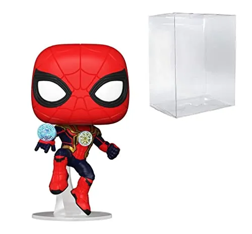 Pop! Marvel: Spider-Man: No Way Home - Spider-Man in Integrated Suit (Bundled with Compatible Pop Box Protector Case)