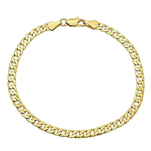 Pori Jewelers 14K Yellow Gold 2.6mm Hollow Cuban Link Chain Bracelet-8 inches