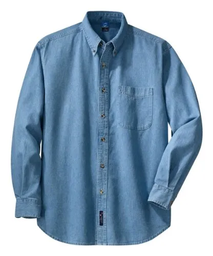 Port & Company - Long Sleeve Value Denim Shirt (SP10), 2XL, Faded Blue