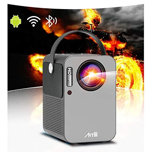 Portable Projector - Artlii Play Android TV 9.0 Smart WiFi Bluetooth Projector Support 4K, ï¿½45ï¿½4D Keystone Correction, HiFi Dolby Stereo, Home Theater Projector Works with Netflix, Prime Video