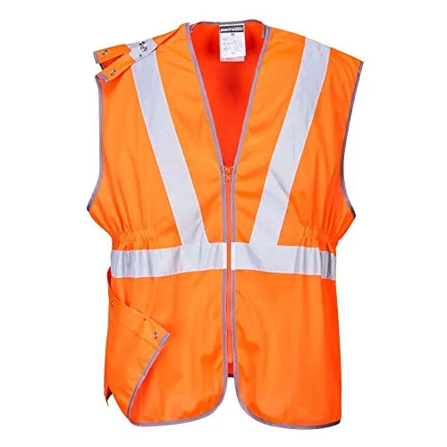 Portwest Workwear Mens Hi-Vis Long Vest GORT Orange Medium