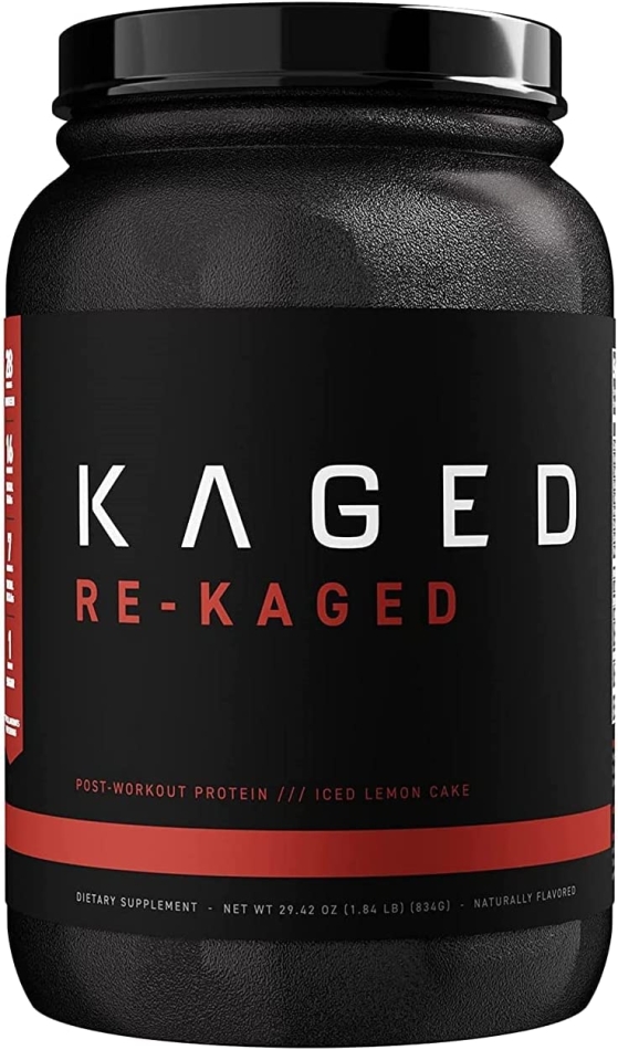 Post Workout Protein Powder, RE-KAGED Whey Protein Powder, Great Tasting Protein Shake with Whey Protein Isolate for Fast Post Workout Recovery with Complete BCAAs & EAAs (Iced Lemon Cake)