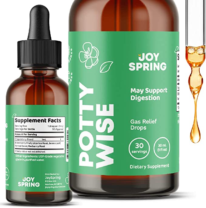 PottyWise Liquid Stool Softener for Kids - Stool Softener and LiquidLaxative for Kids - Gentle Constipation Relief for Kids, Fiber for Kids, Kids Stool Softener