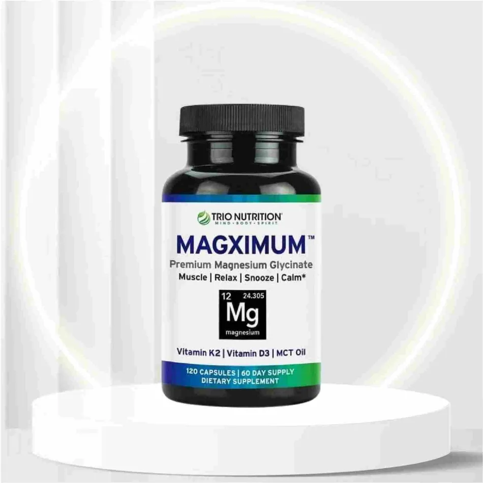 Premium Magnesium Glycinate | Boosted with K2 D3 Vitamin | Chelated with MCT Oil for Max Absorption | Max Calm, Sleep, Heart & Muscle Health, Bone Density, Relaxation & Recoveryï¿½ Veggie Capsule*