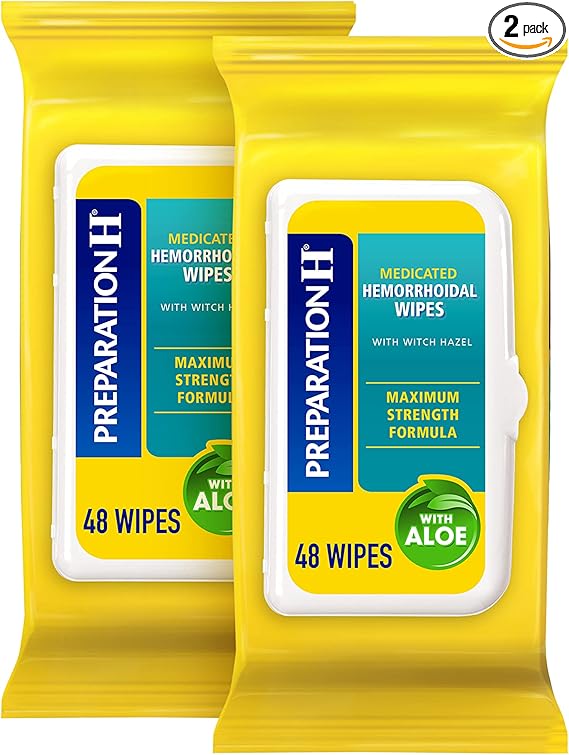 Preparation H Hemorrhoid Flushable Wipes with Witch Hazel for Skin Irritation Relief - 96 Count