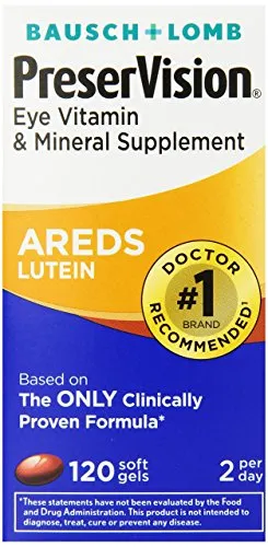 PreserVision AREDS Lutein Eye Vitamin & Mineral Supplement, Beta-Carotene Free, Soft Gels, 120 ct