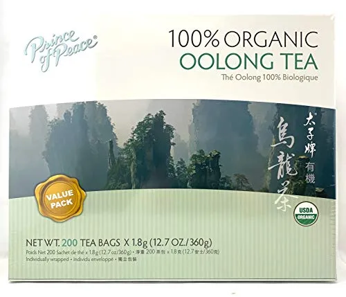 Prince of Peace 100 % Organic Tea, BEST VALUE Family Size, 200 Tea Bags (Organic Oolong Tea)