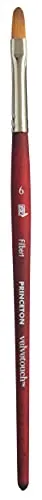 Princeton Velvetouch, Series 3950, Paint Brush for Acrylic, Oil and Watercolor, Filbert, 6