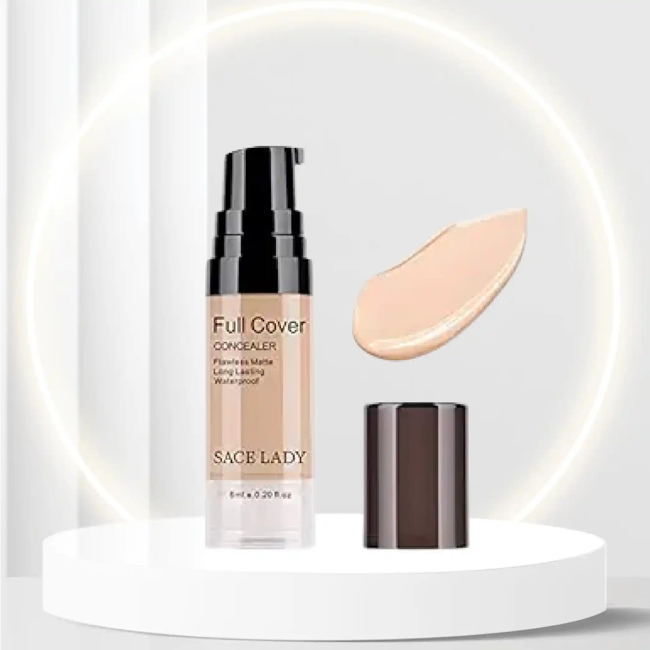 Pro Full Cover Liquid Concealer, Waterproof Smooth Matte Flawless Finish Creamy Concealer Foundation Corrector for Under Eye Dark Circles Spot Face Concealer Makeup Base, Size:6ml/0.20Fl Oz, Natural