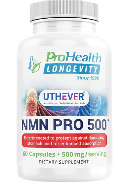ProHealth Longevity NMN Pro 500â¢ Enhanced Absorption Featuring UtheverÂ® NMN (60 capsules)