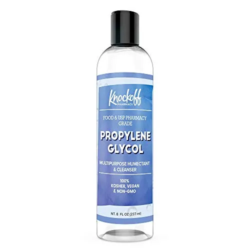 Propylene Glycol (8 oz) 100% Pure, Pharmaceutical Grade, Hypoallergenic Moisturizer & Skin Cleanser by Knock Off Pharmacy