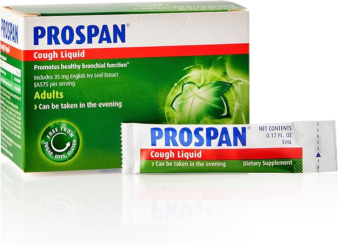 Prospan Ivy Leaf Extract Cough Syrup for Adults - 21 x 5mL Sachets - Supports Mucus Clearance & Respiratory Health - Non-Drowsy, No Added Sugar - Also Known as Abrilar