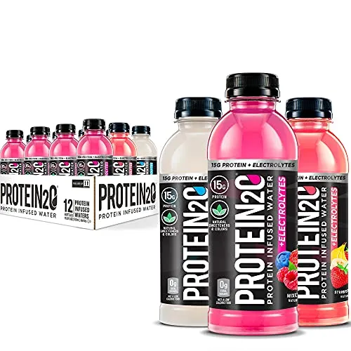 Protein2o 15g Whey Protein Infused Water Plus Electrolytes, Variety Pack, 16.9 Fl Oz (Pack of 12)