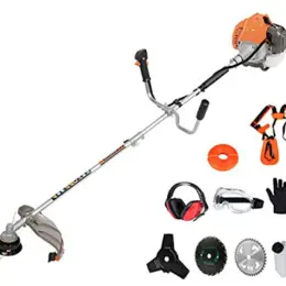 PROYAMA 42.7cc 2 in 1 Extreme Duty 2-Cycle Gas Brush Cutter and Dual Line Trimmer, Grass Trimmer, Weed Eater 2021 Upgraded