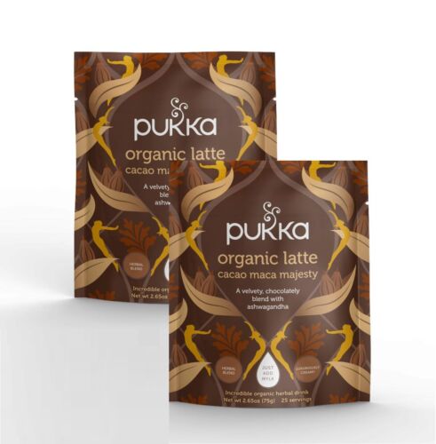 Pukka Organic Herbal Latte Cacao Maca Majesty, 2.65 oz, 2-ct