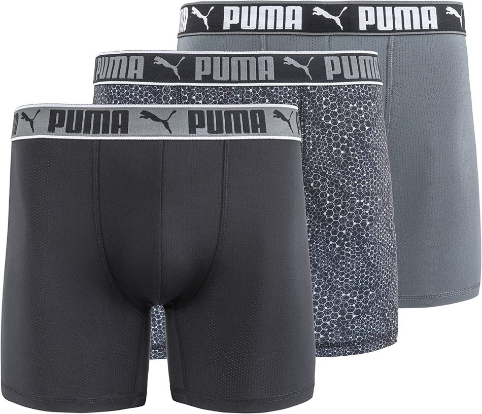 PUMA Men's 3 Pack Performance Boxer Briefs