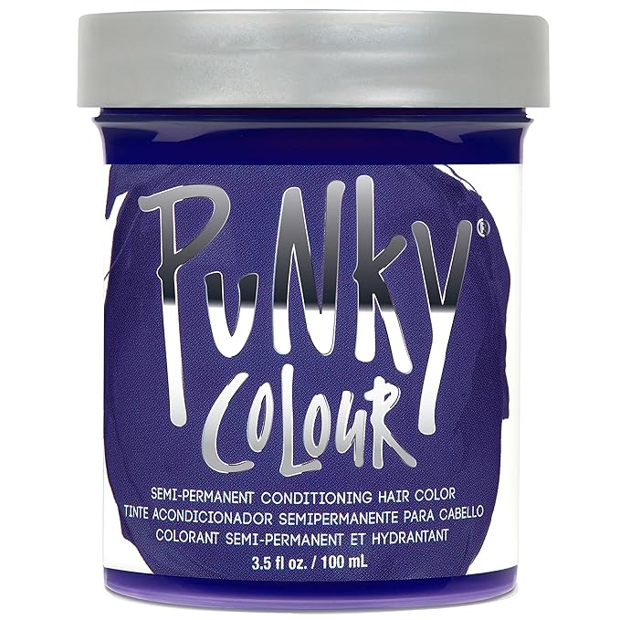 Punky Violet Semi Permanent Conditioning Hair Color, Non-Damaging Hair Dye, Vegan, PPD and Paraben Free, Transforms to Vibrant Hair Color, Easy To Use and Apply Hair Tint, lasts up to 35 washes, 3.5oz