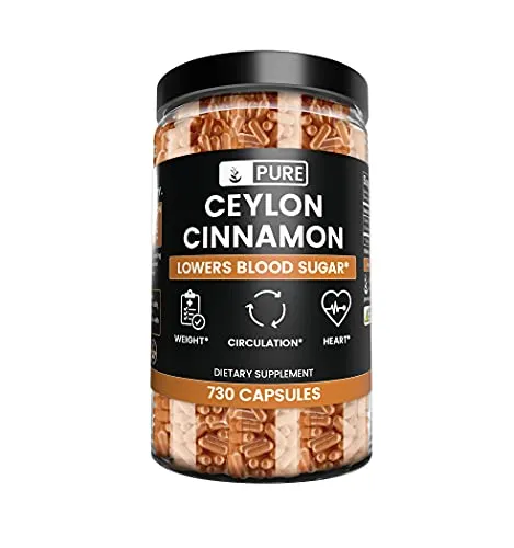 Pure Ceylon Cinnamon (730 Capsules) 100% Pure, No Fillers, Made in USA, Lab-Tested