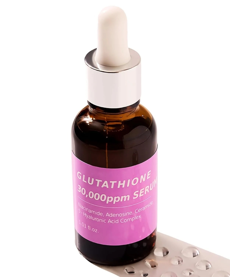 Pure Glutathione Glow Serum 30,000 ppm for Dark Spots & Uneven Tone Radiance-Boosting Formula with Niacinamide, 5x Hyaluronic Acid & Ceramide Smooth, Luminous for Sensitive Skin Korean Skincare