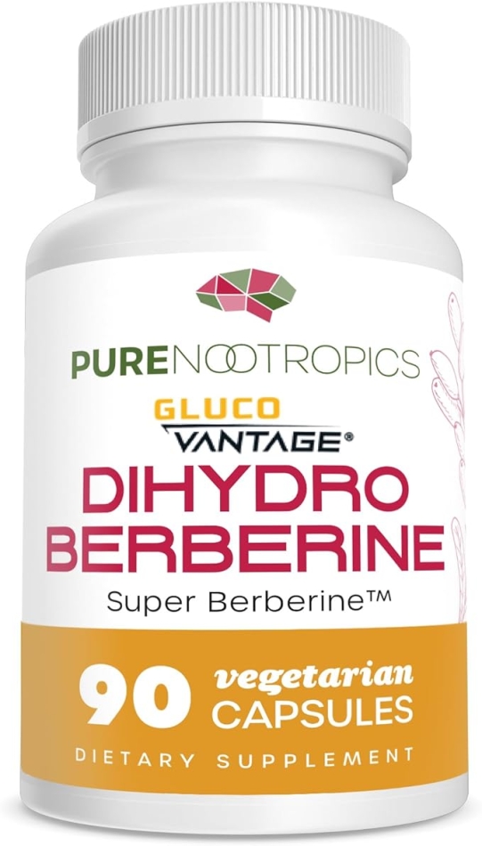 Pure Nootropics - Dihydroberberine Supplement (GlucoVantage) 100 mg, 90 Capsules | Super Berberine