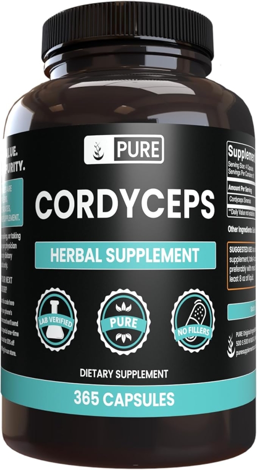 Pure Original Ingredients Cordyceps, No Magnesium or Rice Fillers, 365 Capsules